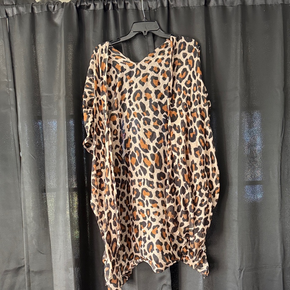 Leopard Print Poncho/Kimono